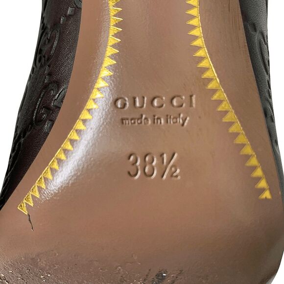 Gucci Chocolate Brown Leather Pumps Horsebit Heel EU 38.5 US 8.5 Made in Italy - Picture 10 of 12